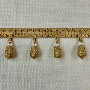Antique Gold Tassel Fringe Trim 2&quot; Width TF-54/12 Upholstery / Drapery / Interior Design / Home Furnishing
