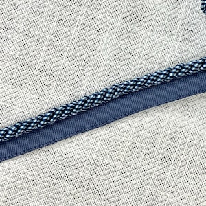 Navy & French Blue Cord Edge 3/8&quot; Width CE-6/46-44 Upholstery / Upholstery / Interior Design / Home Furnishing