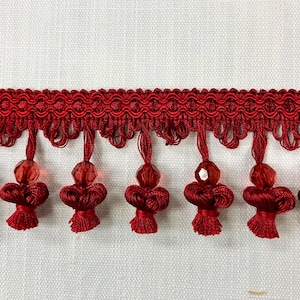 Red Onion Tassel Fringe Trim 3&quot; Width TF-20/30 Upholstery / Drapery / Interior Design / Home Furnishing