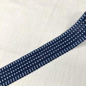 Navy & French Blue Knitted Trim Tape 2.25&quot; Width HB-10/46-41 Upholstery / Drapery / Interior Design / Home Furnishing / event and set design