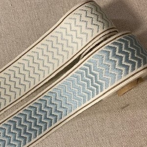 Reversible 2 Natural, Dusty Blue & Brown Trim Tape H-71/119