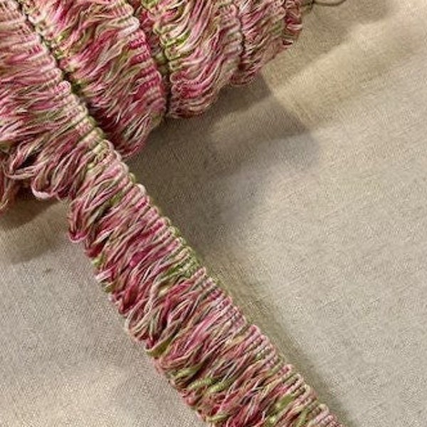 Pink, Dark Pink & Mint 2.25" Extra Thick Loop Fringe Trim LPF-3/18-13 Upholstery / Upholstery / Interior Design / Home Furnishing