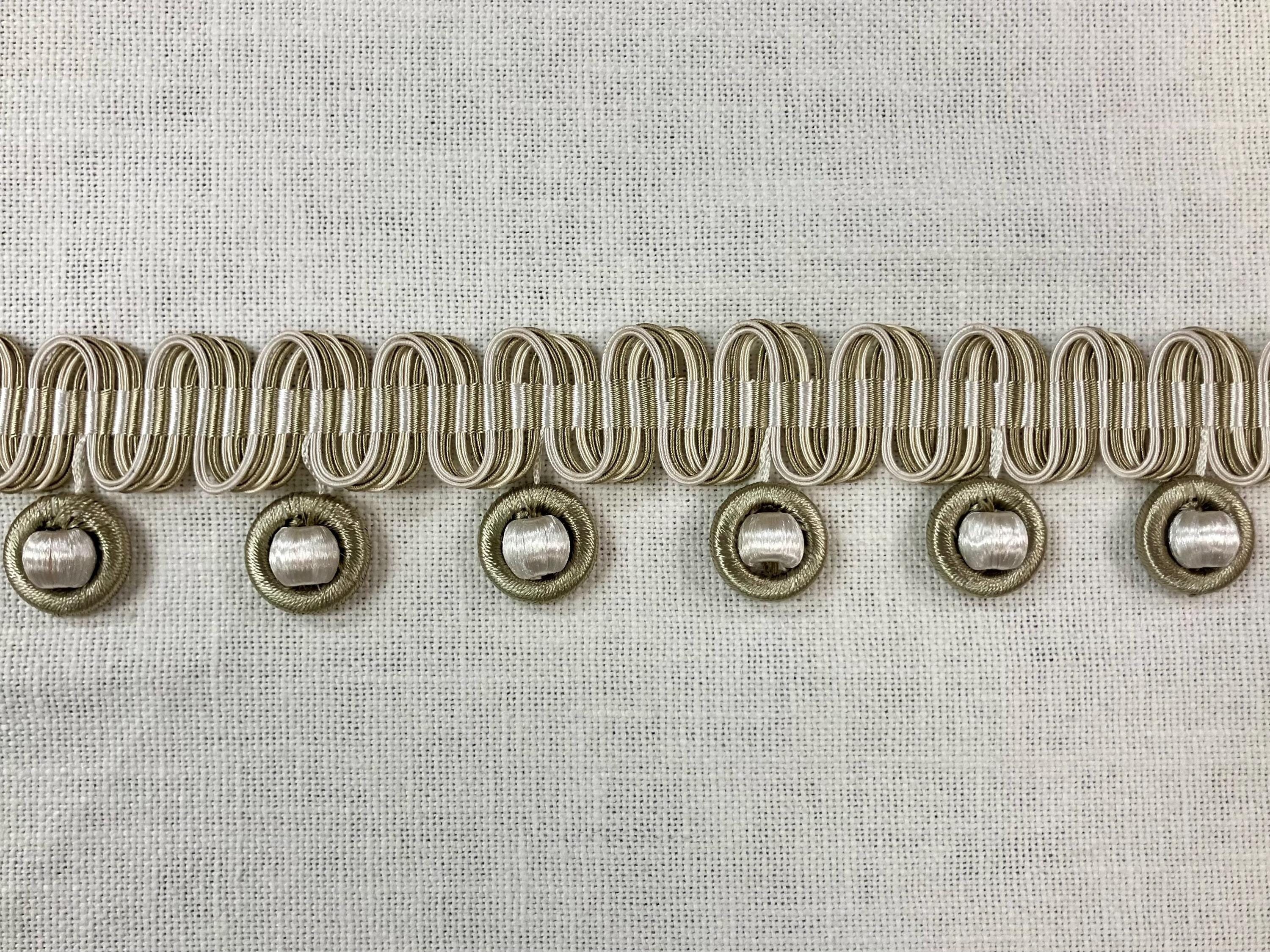 Silver & Creamy White French Tassel Fringe Trim 2.25" Width TF-67/50-2 Upholstery/Drapery/Interior Design/Home Furnishing/Handmade