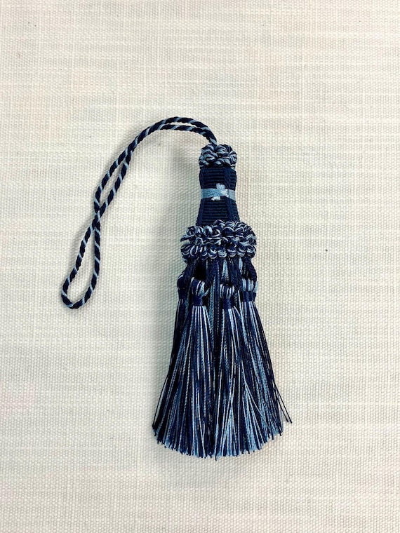 Navy & French Blue 5.5" Key Tassel With a 5.5" Twisted Loop Cord KT-22/46-41 Drapery / Tassels / Interior Design / Home Furnishing