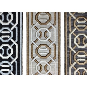 2 1/4&quot; Woven Embroidery Trim Tape H-1151A COLLAGE 2 Upholstery / Bedding / Drapery / Highest Quality / By The Yard