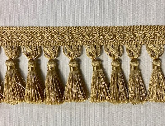 Champagne Tassel Fringe Trim 3.5 TF-5/53 Drapery / Upholstery / home decor  / By The Yard