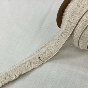 Natural 100% Cotton Brush Fringe Trim 1.75&quot; Width BRF-2/2 Upholstery / Drapery / Pillows/ Interior Design / Home Furnishing