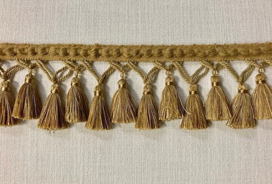 3.5 Gold Tassel Fringe Trim TF56/12 Upholstery / Drapery / Interior