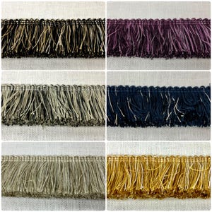 Brush Fringe Trim Roselace BRF-3 Collection 1.75&quot; Width Collage 1 / Upholstery / Drapery / Pillows / Interior Design / Home Furnishing