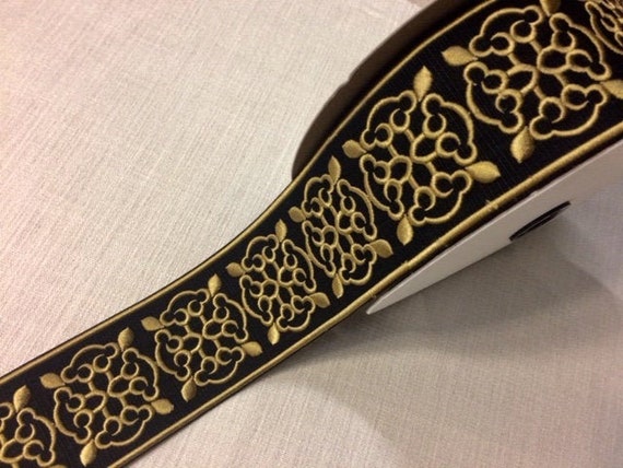 Black & Antique Gold High Quality Woven Embroidery Trim Tape - Etsy
