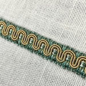 Aqua & Beige Gimp Header 5/8" Width H-59/39-3 Upholstery / Drapery / Interior Design / Home Furnishing