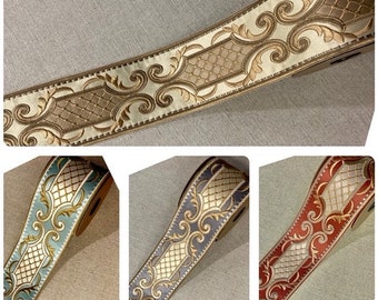 3.5" Silk French Embroidery Trim Tape Collection H-1792 Collage Upholstery / Drapery / Woven Embroidery / Inteior Design