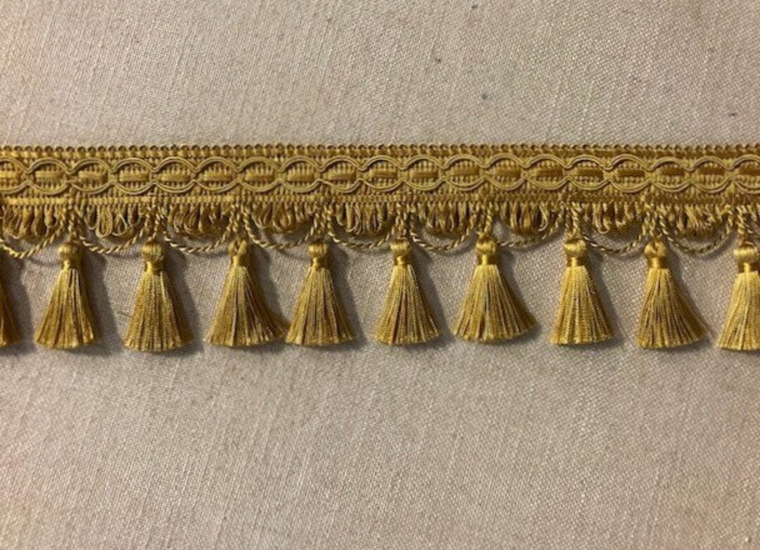 4 Antique Gold Tassel Fringe Trim TF-9/12-17 Upholstery / Drapery ...