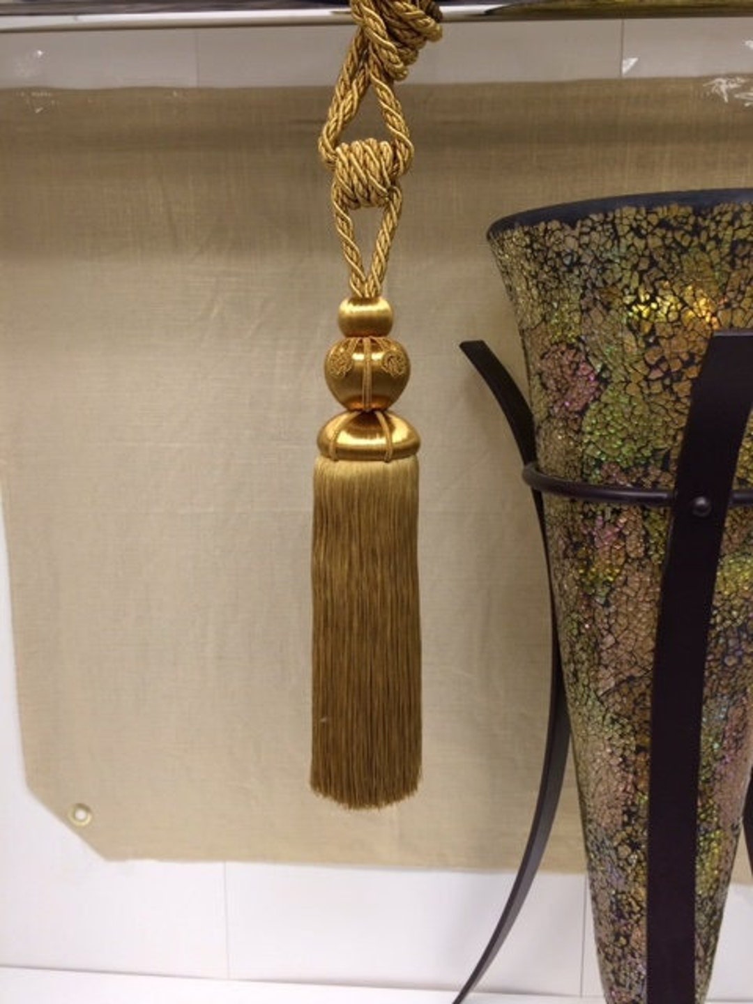 Elegant French 13 Antique Gold Tassel Curtain Tieback NOT Made in China