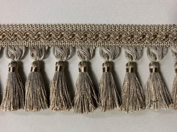 Beige & Taupe Tassel Fringe Trim 3.5 TF-5/3-4 Drapery / Upholstery / Home  Decor / by the Yard 