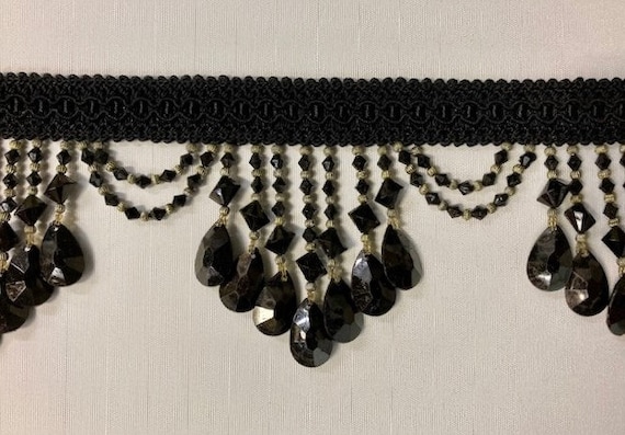 Upholstery Black Beaded Sewing Trims for sale