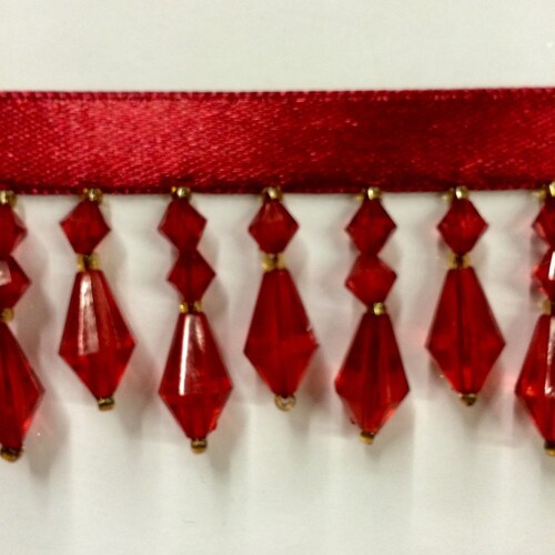 3 Black Crystal Beaded Fringe Trim CBF19/47 Sold by the Etsy