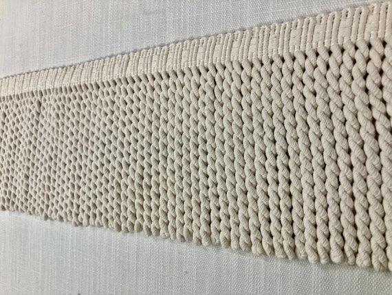 Off White Linen Bullion Fringe Trim 6" Width BUF-6-C/1-2 upholstery / Drapery / Interior Design / Home Furnishing / Price Per Yard