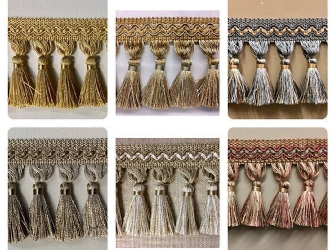 Champagne Tassel Fringe Trim 3.5 TF-5/53 Drapery / Upholstery / home decor  / By The Yard