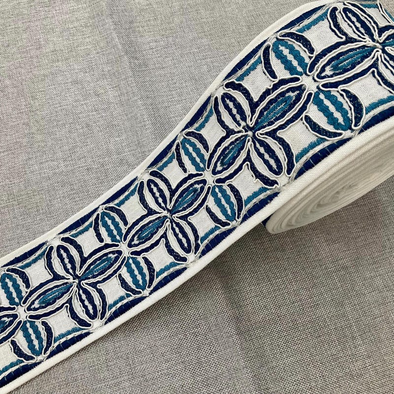 4 Inch Blue Drapery Trim - Etsy