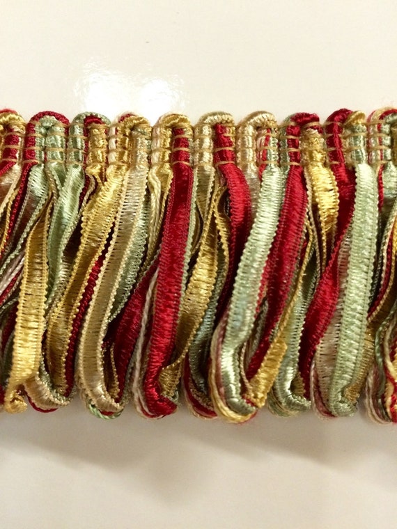 Loop Braid Vintage Ribbon Fringe Trim Red 7 Yards Remnant – The Old Lady's  Attic