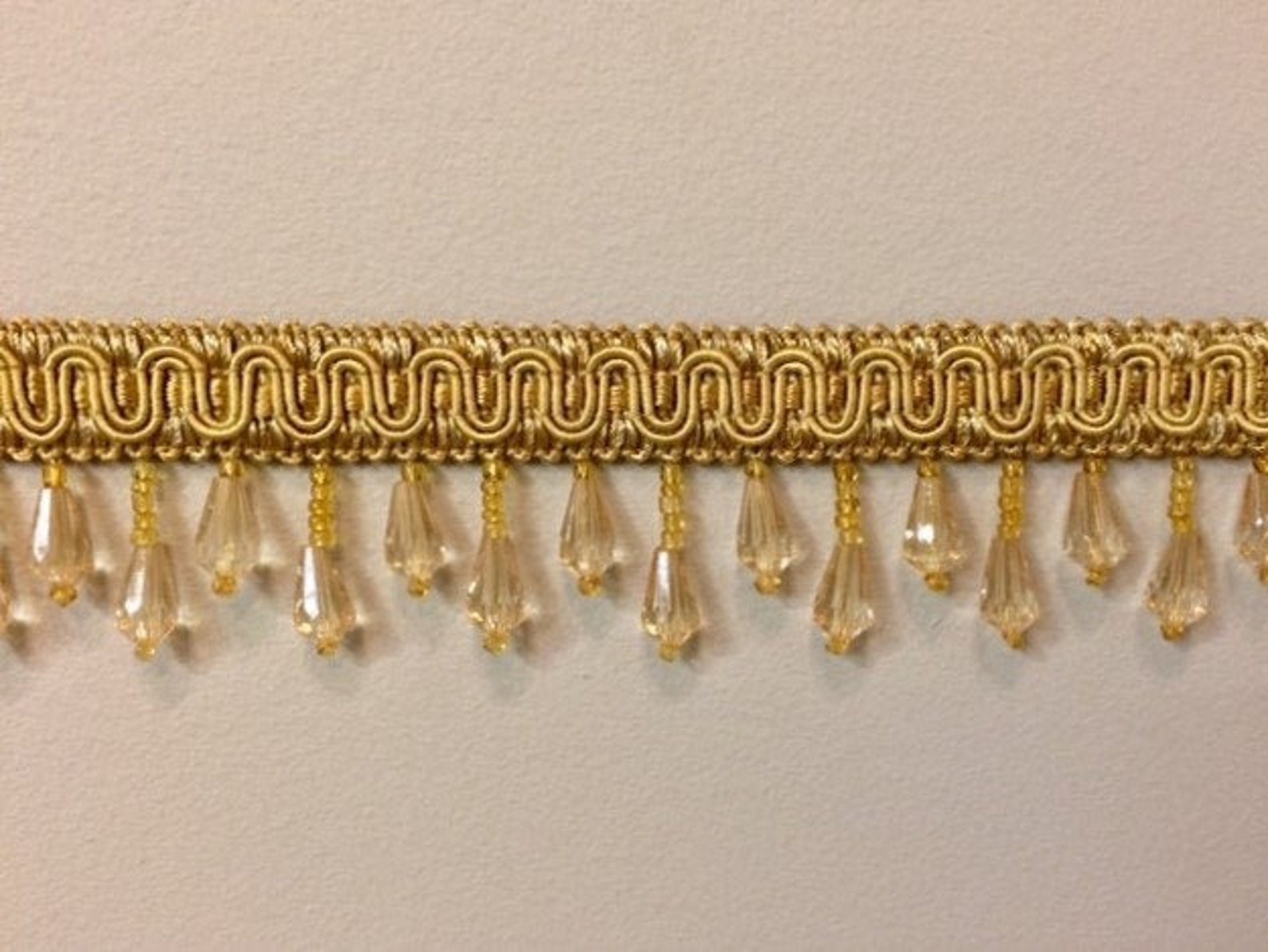 Gold Crystal Beaded Tassel Fringe Trim 1.5 TF57/12 Etsy