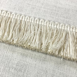 Creamy White Thick Brush Fringe Trim 1.75&quot; Width BRF-3/1-2 Upholstery / Drapery / Pillows / Home Furnishing  / Bedding / Interior Design