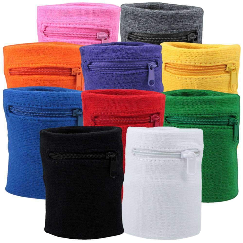 Zipper Wrist Pouch - Sweatband/Wristband Wallet for Keys, ID, Cards, …