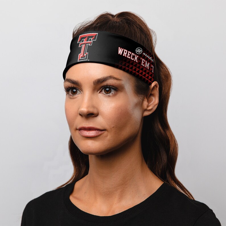 Football Baseball Texas Tech University 2.25 Reversible Headband - College Basketball and Game Day Texas Tech Red Raiders