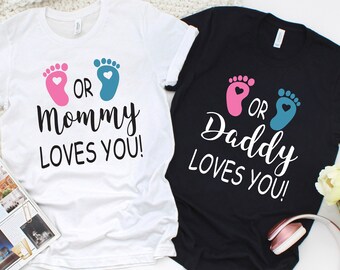 Gender Reveal Shirts For Mom And Dad Etsy