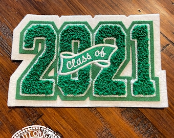 3.5" Chenille Varsity Letterman Graduation Patch – Class of 2021, Made in USA