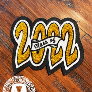 4&quot; Chenille Varsity Letterman Patch / Class of 2022 Graduation Patch / In-Stock / Ready to Ship / MADE in USA