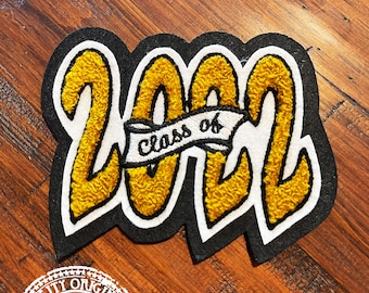 4" Chenille Varsity Letterman Graduation Patch – Class of 2022, Made in USA