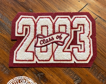 Chenille Varsity Letterman Patch: Class of 2023, Made in USA