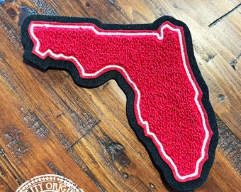 5" Chenille Florida Patch – Varsity Letterman Jacket Sew-On Patch, Made in USA