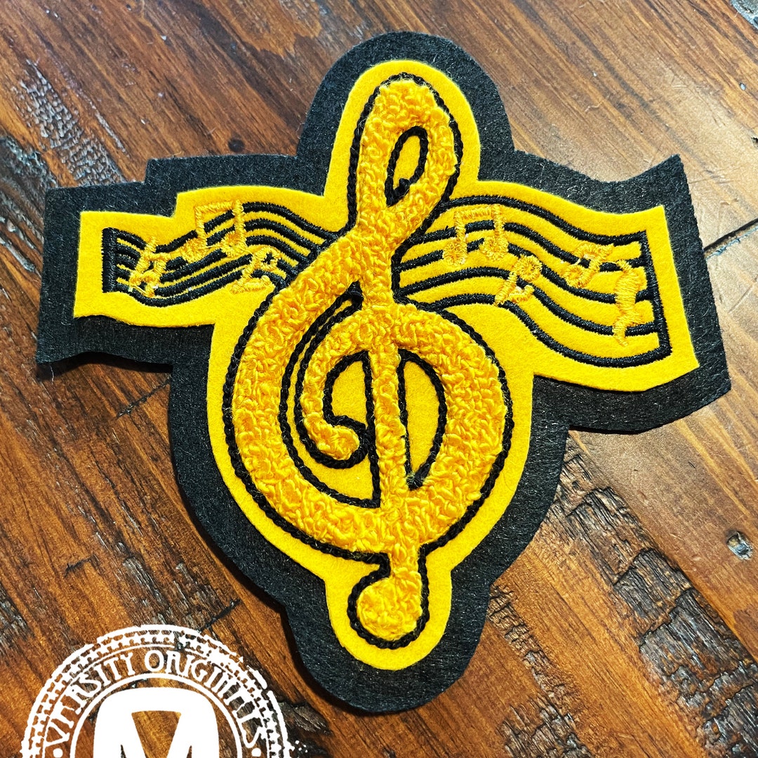 5 Chenille Varsity Letterman Patch / Music Note Band Etsy