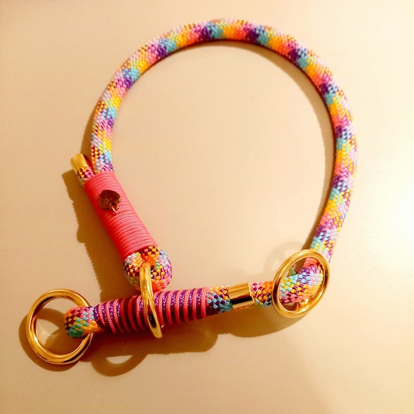 Collar de parada de tren para perros hecho de cuerda de colores | diferentes colores | accesorios varios | hecho a mano | Collar de perro perdiguero | Collar de rocío