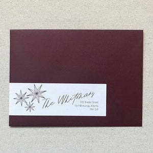PRINTED Star Wraparound address labels, Personalized Address labels with Return Address, 8 x 2 labels for A7 Envelopes
