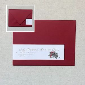 Etichette per indirizzo avvolgenti natalizie STAMPATE, biglietti di auguri, etichette per indirizzo personalizzate con indirizzo del mittente, etichette per buste A7, regalo