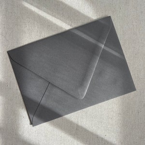 Smoke Envelopes, Neutral Envelope, Blank Envelopes, Dark Grey Invitation Envelope, Dark Gray Wedding Envelopes, A7 Envelope
