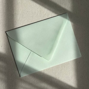 Powder Green Envelopes, A7 Envelope, Blank Envelopes, Fun Invitation Envelope, Green Wedding Envelopes, A7 Envelope, Bright Wedding