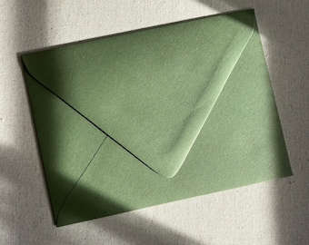 Mid Green Envelopes, Green Envelope, Blank Envelopes, Neutral Invitation Envelope, Mid Green Wedding Envelopes, A7 Envelope