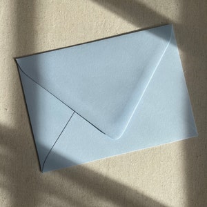 Azure Blue Envelopes, Light Blue Envelope, Blank Envelopes, Blue Invitation Envelope, Azure light Blue Wedding Envelopes, A7 Envelope