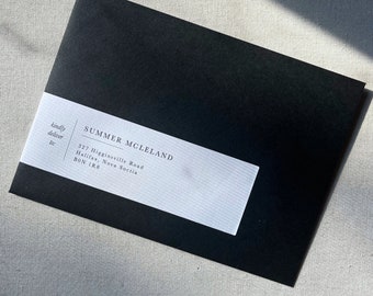 Printed Wraparound Address Labels: Modern A7 Envelope Stickers