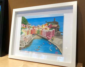 8x10 Giclée Paper Print "The View of Vernazza" Italy Painting, Cinque Terre