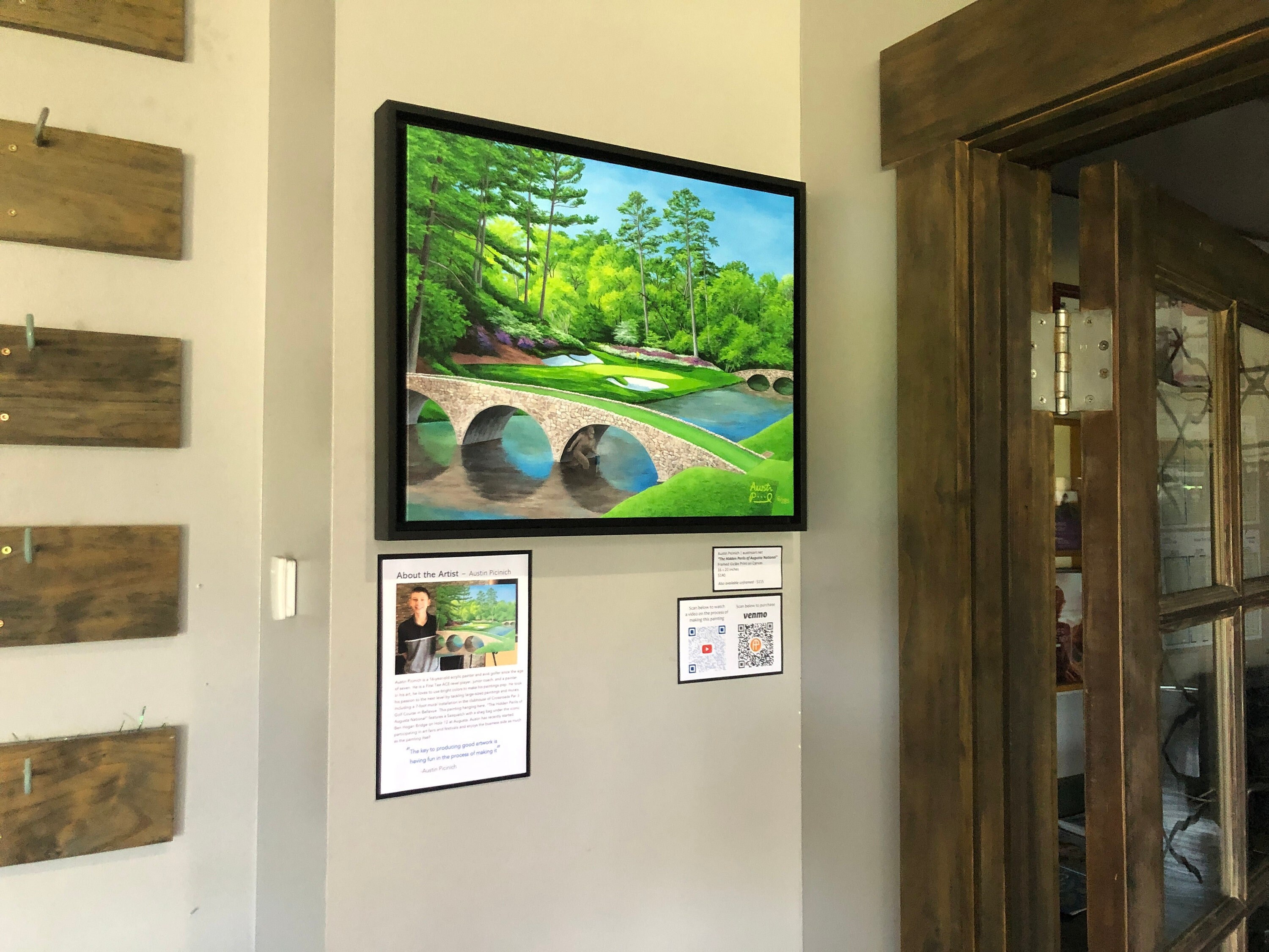 16x20 Canvas Print the Hidden Perils of Augusta National Hole 12 Golden