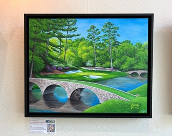16x20 Canvas Print "The Hidden Perils of Augusta National" Hole 12 Golden Bell at The Masters, Golf Course Painting