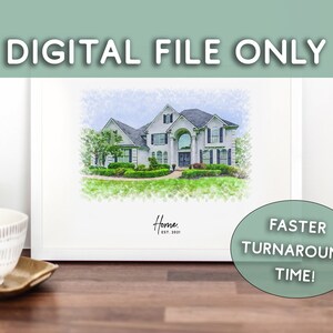 Realtor Closing Gift || Custom Digital Watercolor House Portrait || Personalized Housewarming Gift || First Home Gift || Home Portrait
