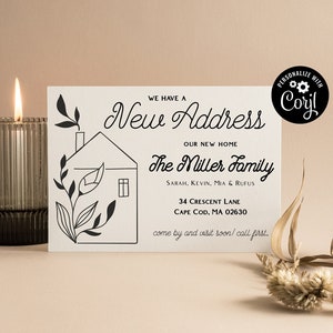 New Address | Simple Minimalist Custom Moving Announcement Template | INSTANT DOWNLOAD | CORJL, editable digital file