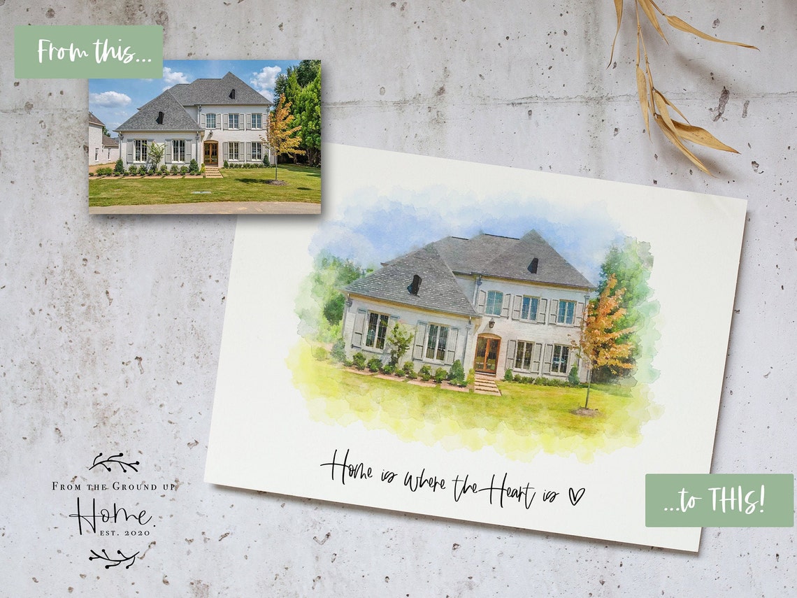 Realtor Closing Gift Custom Watercolor House Portrait Etsy